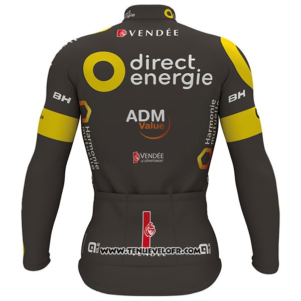 2017 Maillot Ciclismo Direct Energie Ml Vede Militare Manches Longues et Cuissard